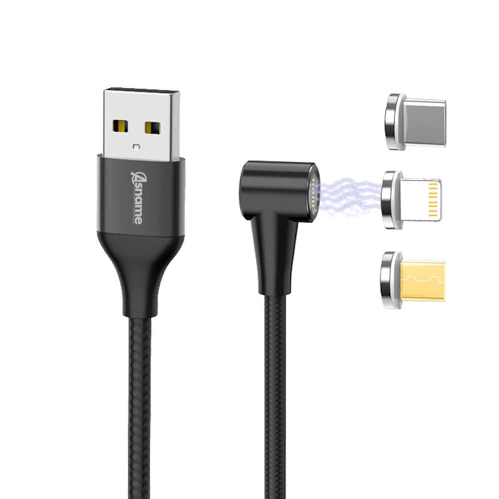 Magnetisk L-formad laddkabel Lightning, USB-C, MicroUSB