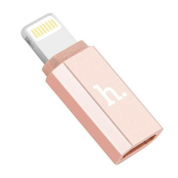 Hoco OTG micro USB-blixtadapter för iPhone och iPad rosa