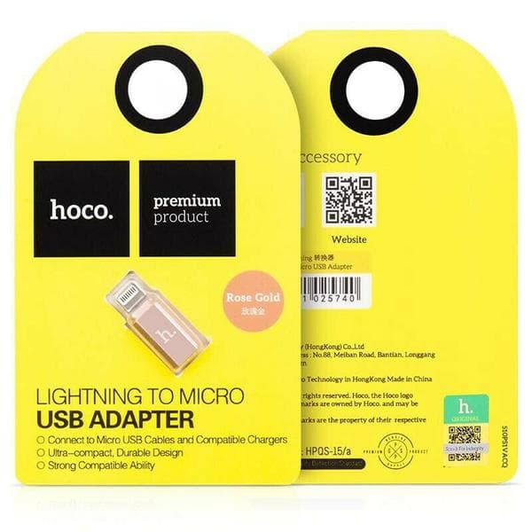 Hoco OTG micro USB-blixtadapter för iPhone och iPad rosa