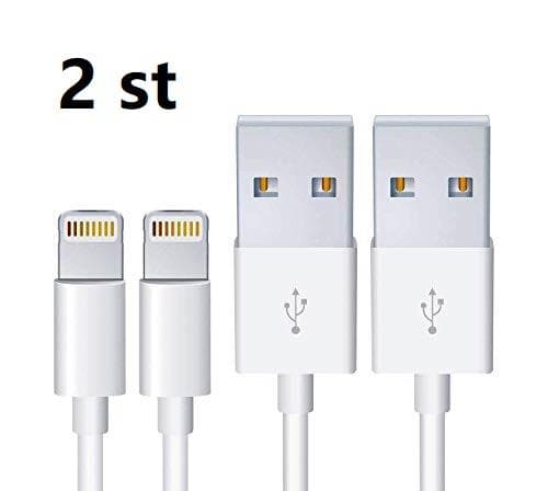 2 st 2 m iphone kabel vit