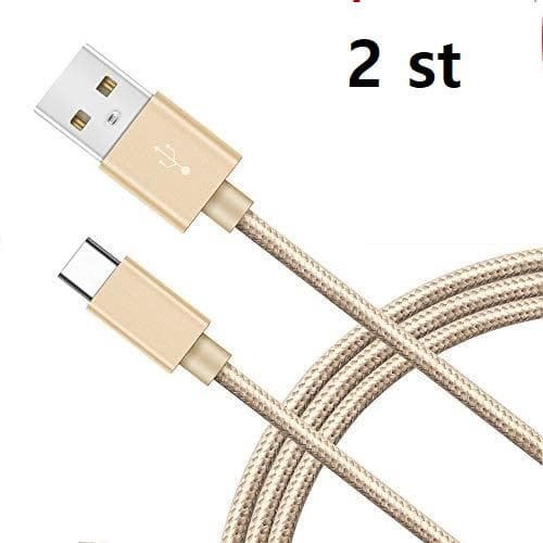 2 st 3 m top kvalitet  USB-C färgade kabel rosa