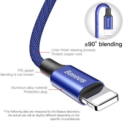 Extra lång 5M iphone baseus kabel svart