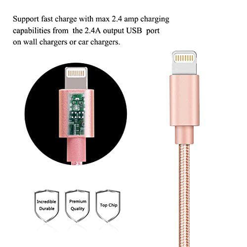 2 st 2 m hög kvalitet  iphone kabel rosa