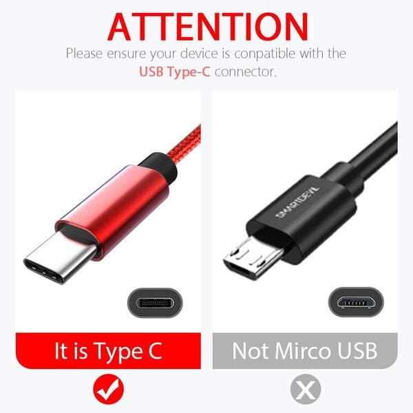 2 st 2m USB-C svart kabel