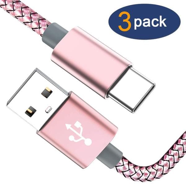 3 st hög kvalitet 1 m  usb-c rosa