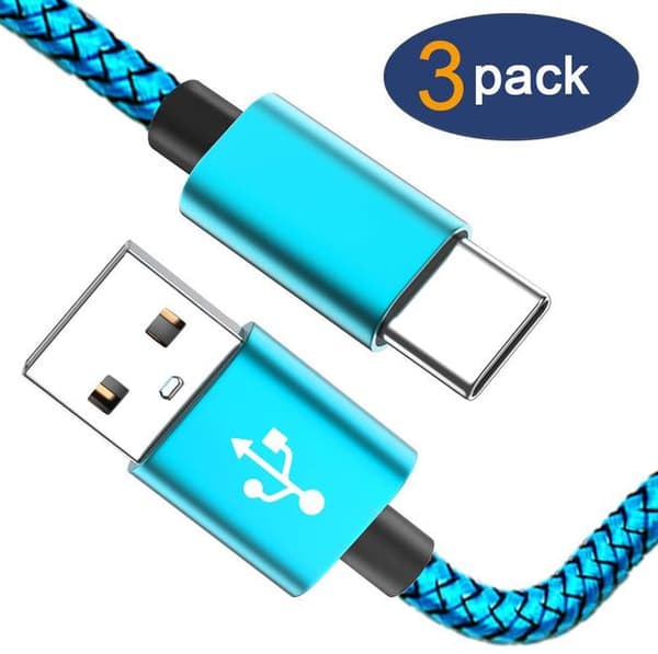 3 st hög kvalitet 2 m usb-c rosa