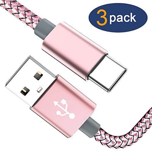 3 st hög kvalitet 2 m usb-c rosa