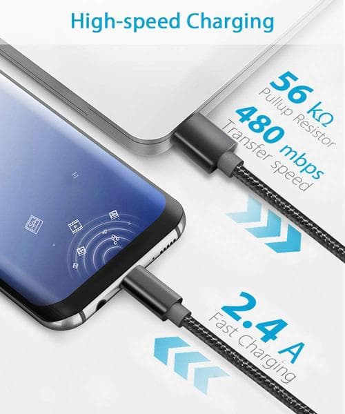 3 st hög kvalitet 2 m usb-c rosa