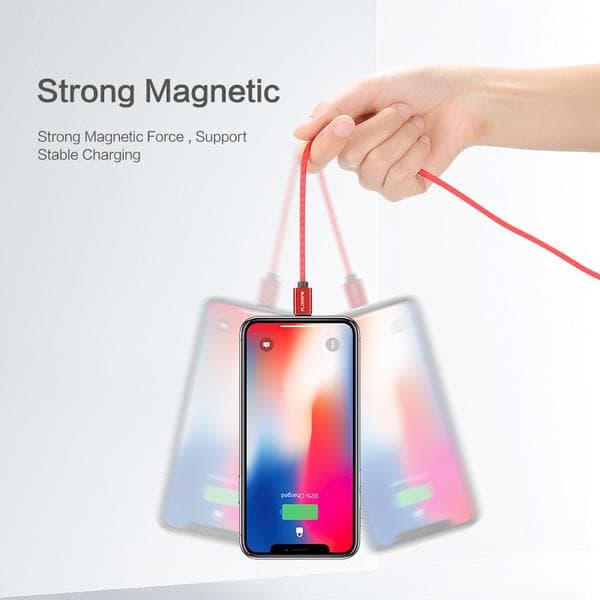 1m FLOVEME 3A Magnetic iphone kabel svart