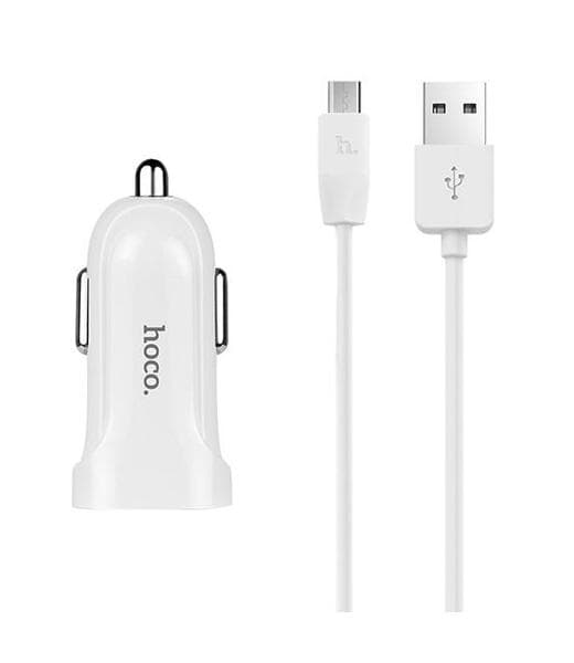 Hoco Z2A dual billadare med miro-USB vit