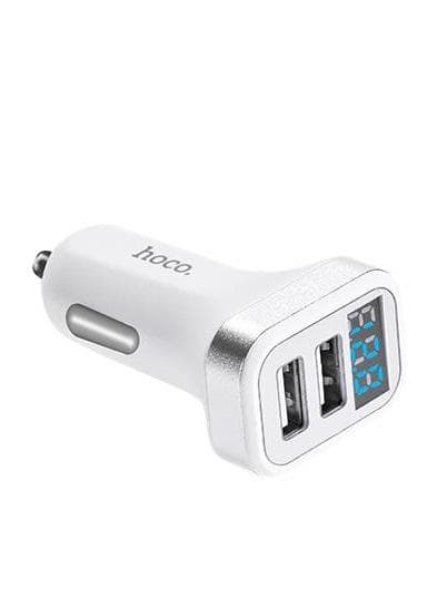 snabb billaddare HOCO Z3-2U Dual USB-portar vit