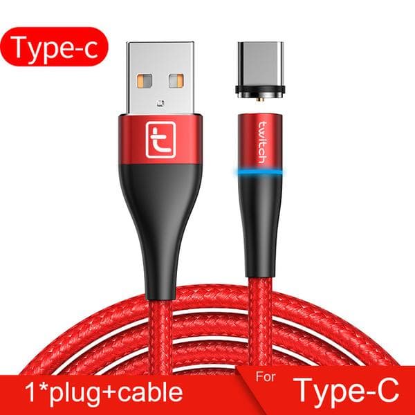 1m Twitch Magnetisk USB-C kabel svart