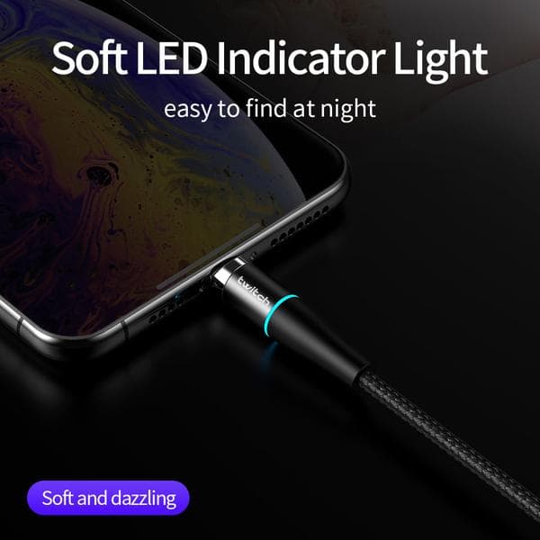 1m Twitch Magnetisk USB-C kabel svart