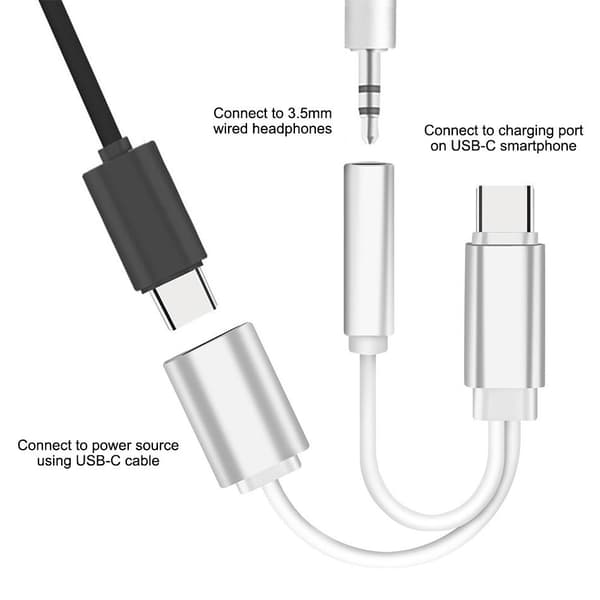 2 in 1 USB C Type C Audio Cable Type-C to 3.5 mm