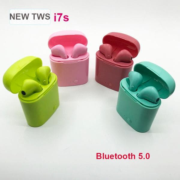 nya färgade i7s trådlösa hörlurar |bluetooth 5.0