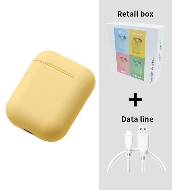 Top kvalitet i12 mini tws| touch funktion|Bluetooth 5.0|gul