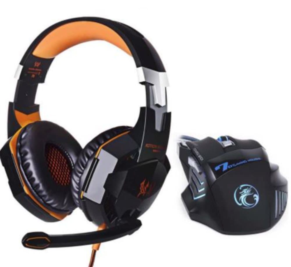 Pro Gaming Headset + 7-knapp 5500 DPI Professional gamning mus