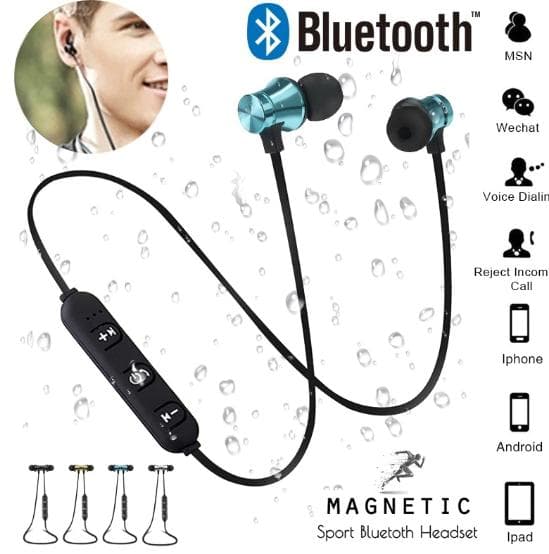 Magnetisk bluetooth hörlurar svart