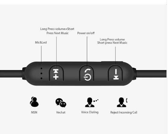 Magnetisk bluetooth hörlurar svart