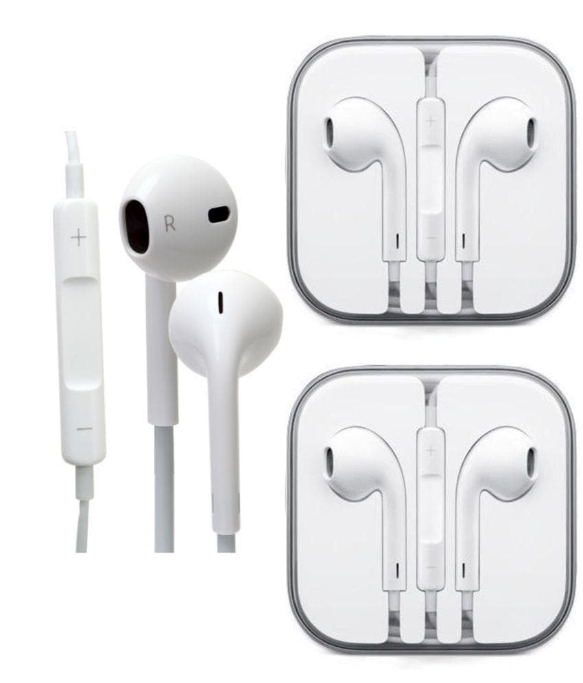 2 pakke 3,5 mm headset / hovedtelefoner med EarPods til lydstyrke