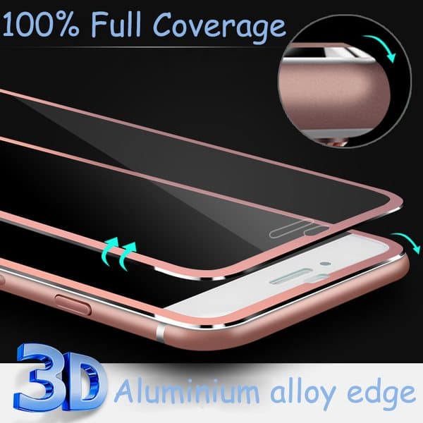 iPhone 7 (3-PACK) ProGuard Skärmskydd 3D Aluminiumram (ORIGINAL) Guld Guld