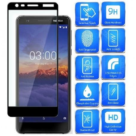 2-PACK Nokia 3.1 Tempered Glass 0.26mm 2.5D 9H Fullframe