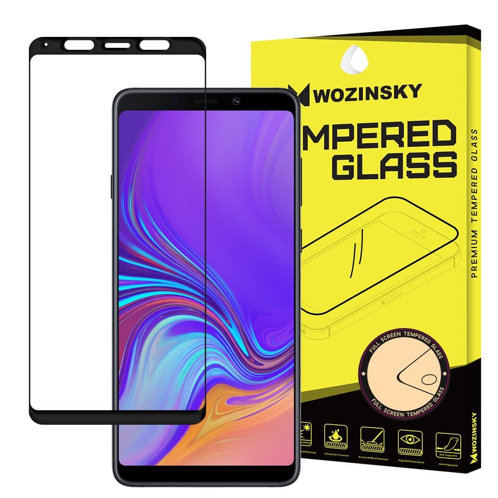 FULL SIZE Samsung A9-2018 PANSERGLAS – SORT
