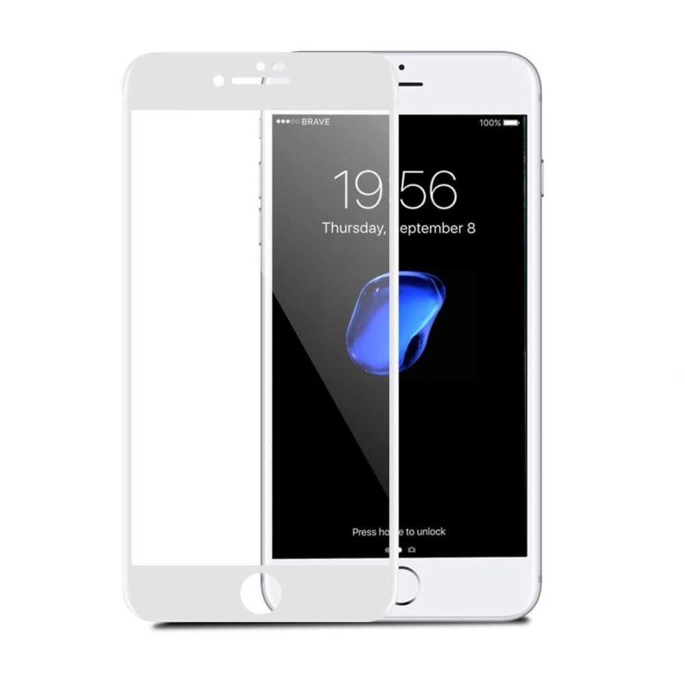 Skjermbeskytter iPhone 8 Plus Herdet Glass Hvit