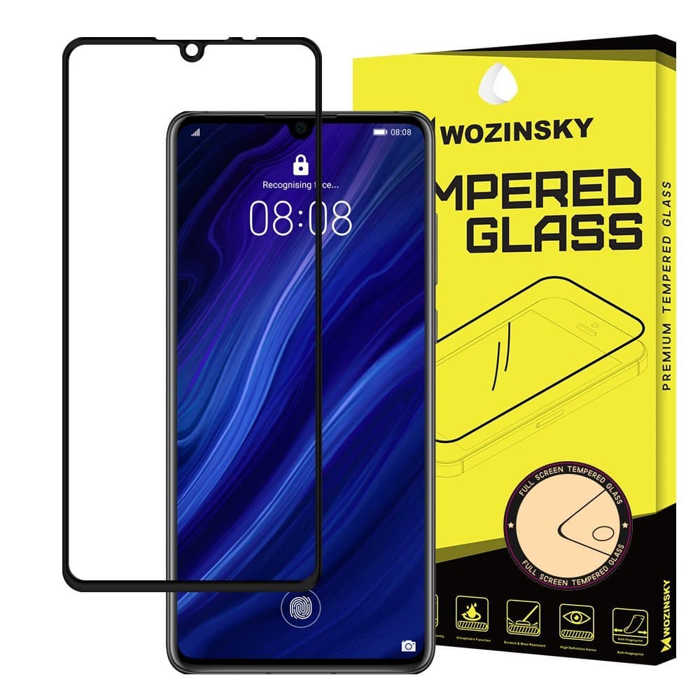 FULL SIZE Huawei P30 PANSERGLAS – SORT