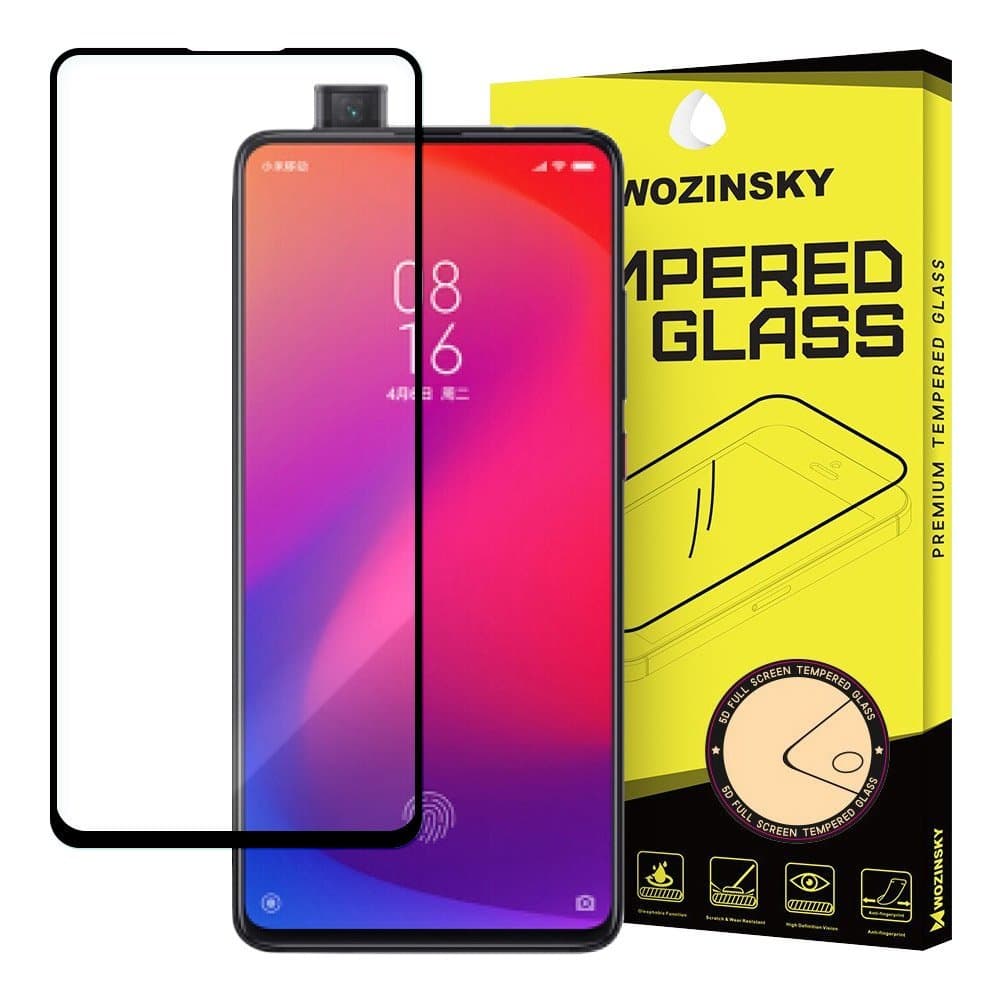 FULL SIZE Xiaomi Mi9T / Mi9T Pro PANSERGLAS – SORT