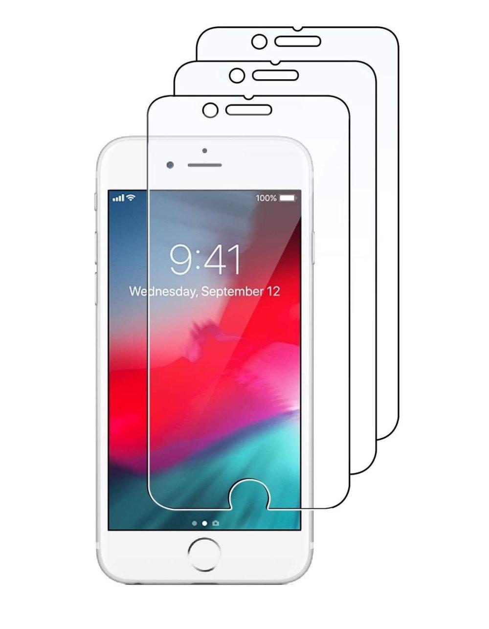 3-pack ® C4U Ekstra stærk hærdet glas skærmbeskytter iPhone 8+ 7+