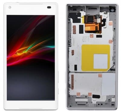 Sony Xperia Z5 Compact Skärm LCD Display med ram - Vit