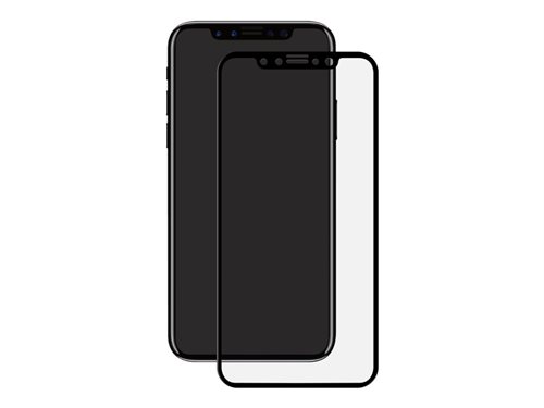 Bild av eSTUFF Titan Shield Fullcover - Skärmskydd för mobiltelefon - glass - CrystalClear - frame color black - för Apple iPhone X