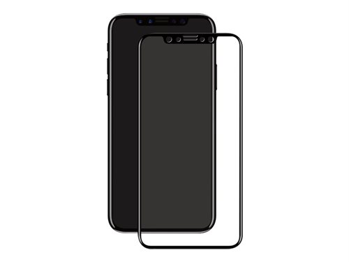 Bild av eSTUFF Titan Shield Curved Edge Fullcover - Skärmskydd för mobiltelefon - glass - frame color black (paket om 25) - för Apple iPhone X