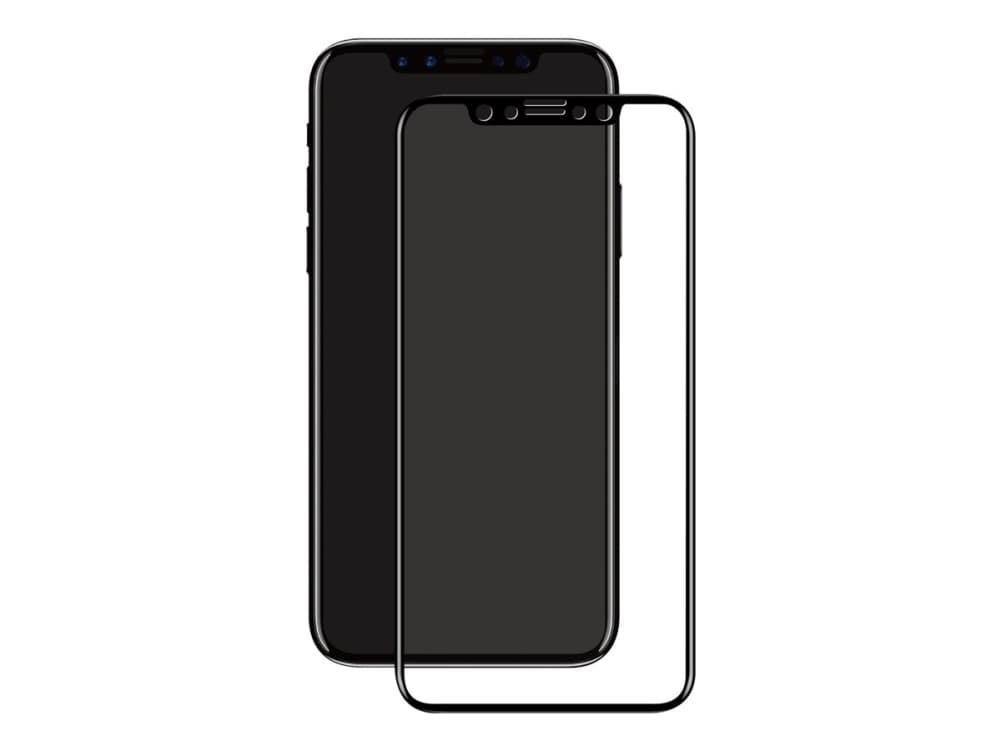 eSTUFF Titan Shield Curved Edge Fullcover - Skjermbeskyttelse for mobiltelefon - svart (en pakke 25) - for Apple iPhone X
