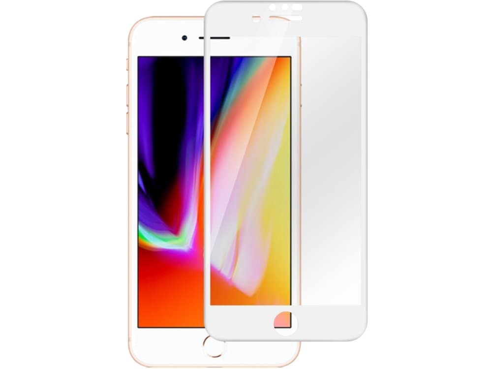 eSTUFF Titan Shield Curved Edge Fullcover - Skjermbeskyttelse for mobiltelefon - hvit (en pakke 25) - for Apple iPhone 6, 6s, 7, 8