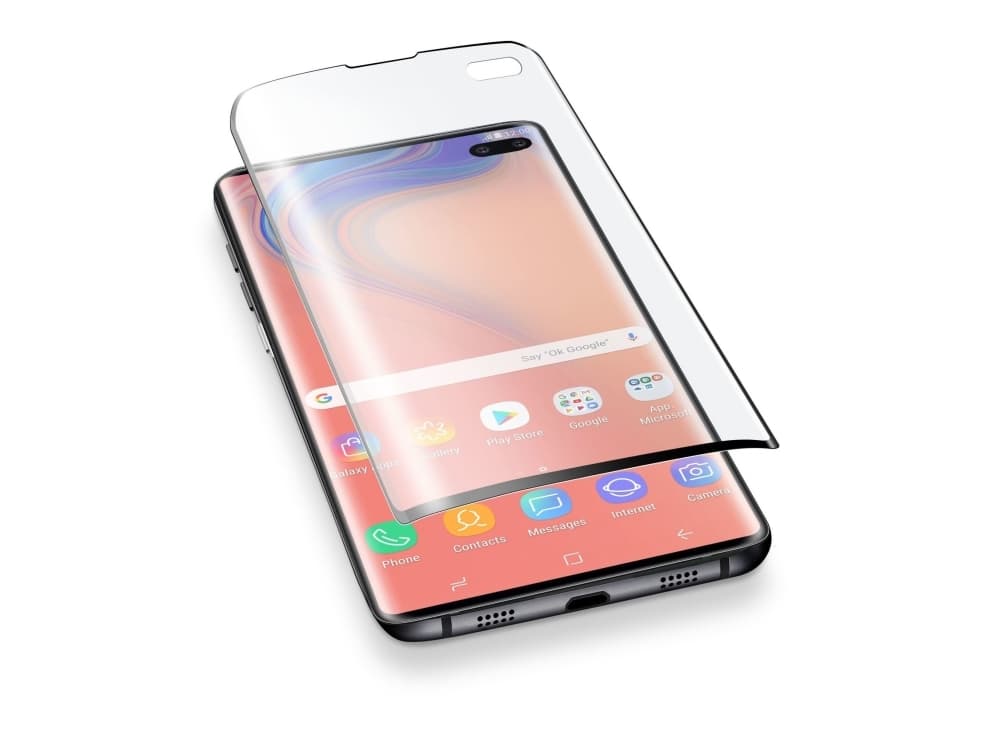 Cellularline SPCURVEDGALS10PL, Blank skjermbeskytter, Mobiltelefon/smarttelefon, Samsung, Galaxy S10+, Svart, Gjennomsiktig, 1 stykker