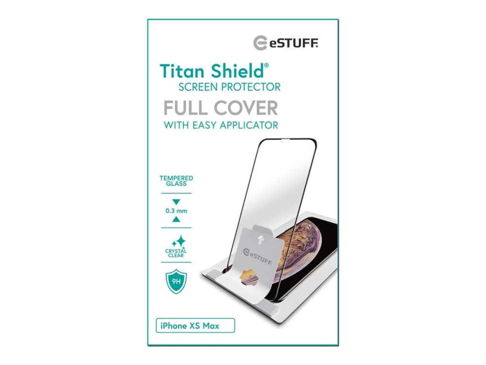 eSTUFF Titan Shield Fullcover - Skjermbeskyttelse for mobiltelefon - 6.5" - svart, gjennomsiktig, blank - for Apple iPhone 11 Pro Max