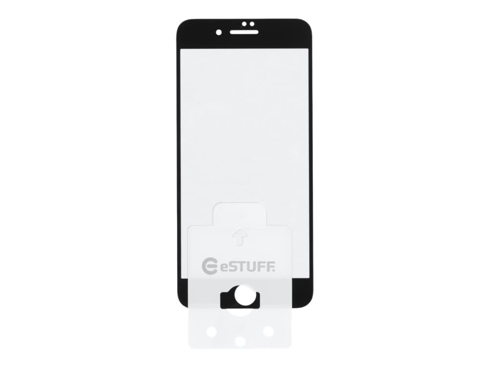 eSTUFF Titan Shield Fullcover - Skjermbeskyttelse for mobiltelefon - svart, gjennomsiktig (en pakke 10) - for Apple iPhone 7 Plus, 8 Plus