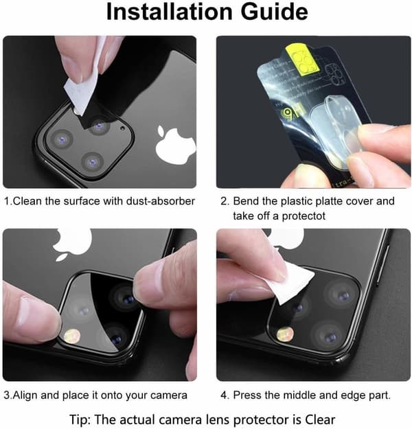 C4U® iPhone 11 Pro Kameralinsedæksel i hærdet glas
