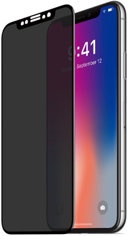 eSTUFF Titan Shield Curved Edge 2 Way Privacy - Skjermpersonvernfilter (portrett) for mobiltelefon - svart, gjennomsiktig (en pakke 10) - for Apple i
