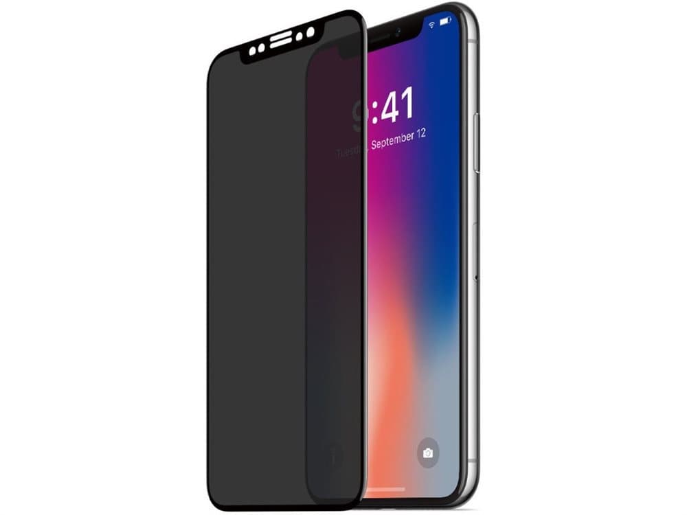 eSTUFF Titan Shield Curved Edge 2 Way Privacy - Skjermpersonvernfilter (portrett) for mobiltelefon - 6.5" - gjennomsiktig (en pakke 10) - for Apple i