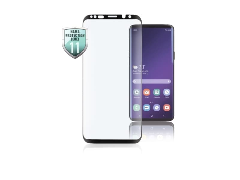 Hama 00186252, Blank skjermbeskytter, Mobiltelefon/smarttelefon, Samsung, Riperesistent, Svart, Gjennomsiktig, 1 stykker