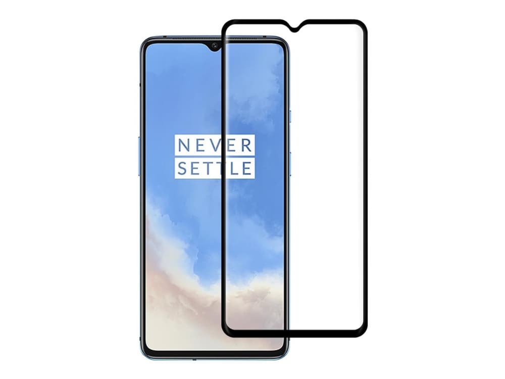 eSTUFF Titan Shield Fullcover - Skjermbeskyttelse for mobiltelefon - svart, blank - for OnePlus 7T