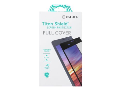 Bild av eSTUFF Titan Shield Fullcover - Skärmskydd för mobiltelefon - glass - transparent - frame color black - för OnePlus 7