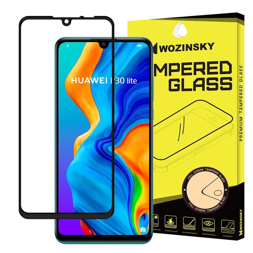 FULL SIZE Huawei P30 Lite PANSERGLAS – SORT