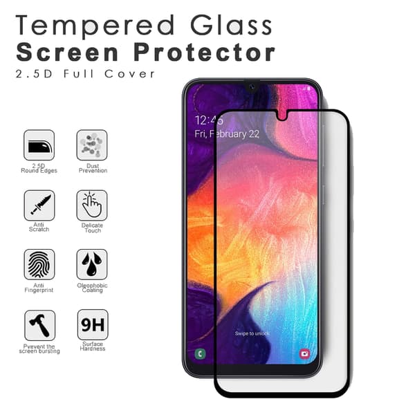 Samsung Galaxy A30 - Härdat Glas 9H - Super Kvalitet 3D Skärmskydd