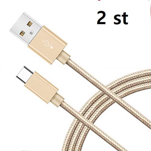 2 st super kvalitet 3 m USB-C kabel Guld