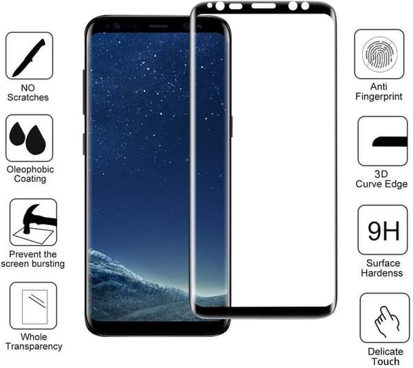 4 st top kvalitet heltäckande skärmskydd för Samsung S8