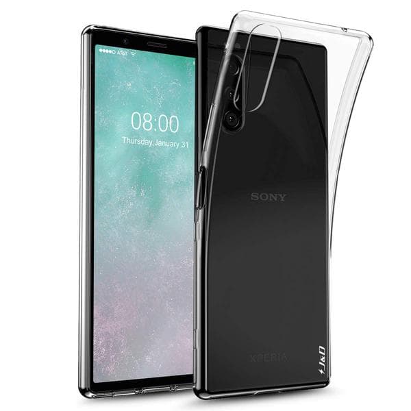 Härdat glas och mjuk silikon fodral för Sony Xperia 5